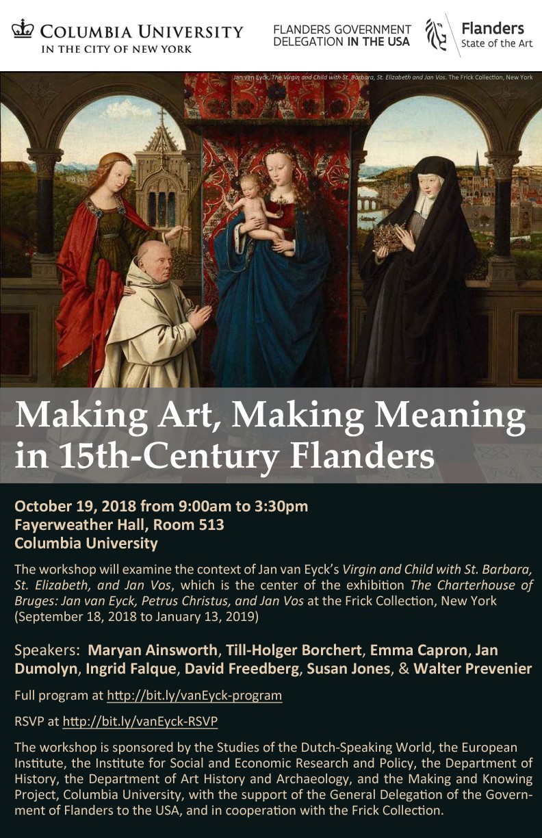 Poster for event "Making Art, Making Meaning in Fifteenth-Century Flanders"