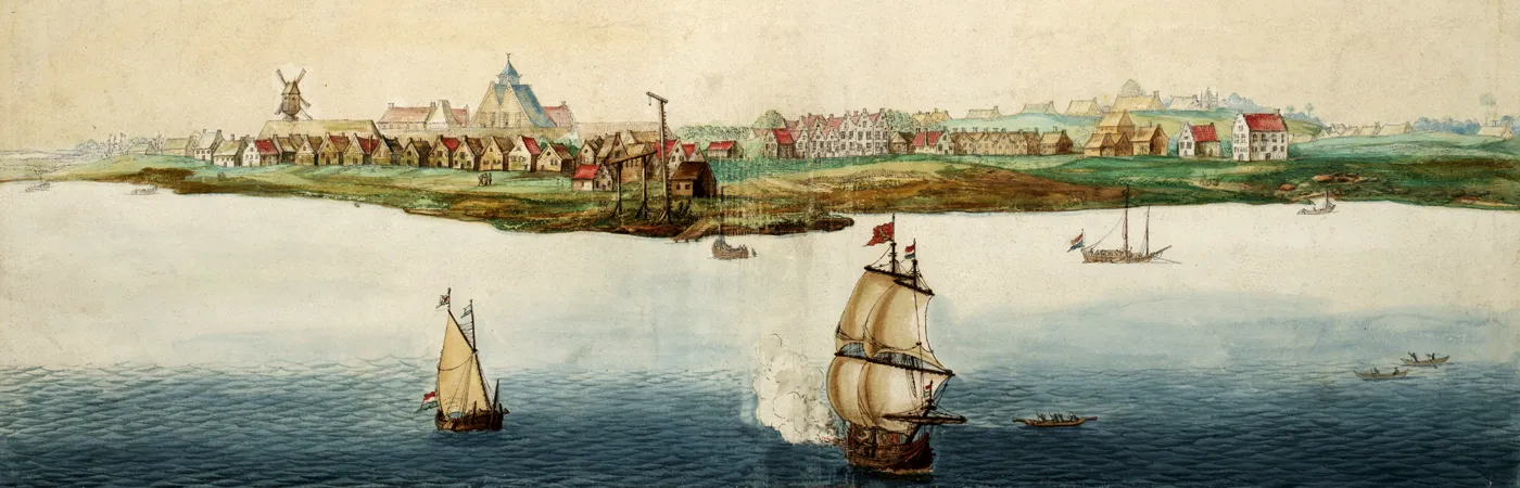 Johannes Vingboons' painting Gezicht op Nieuw Amsterdam