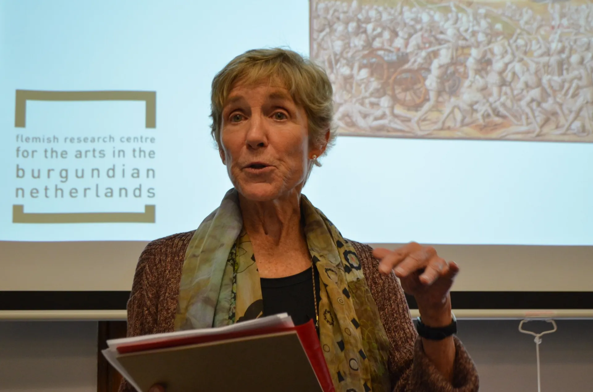 Martha Howell introducing the afternoon panel