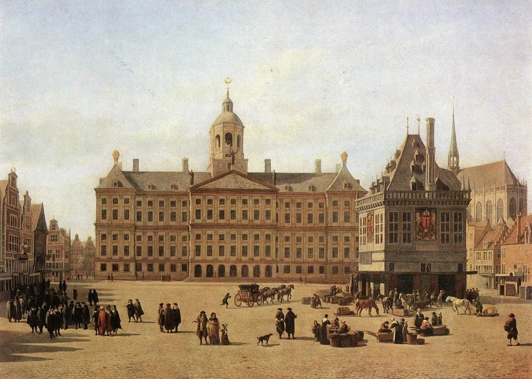 Dam Square, painted by Gerrit Berckheyde (Gemäldegalerie, Dresden)